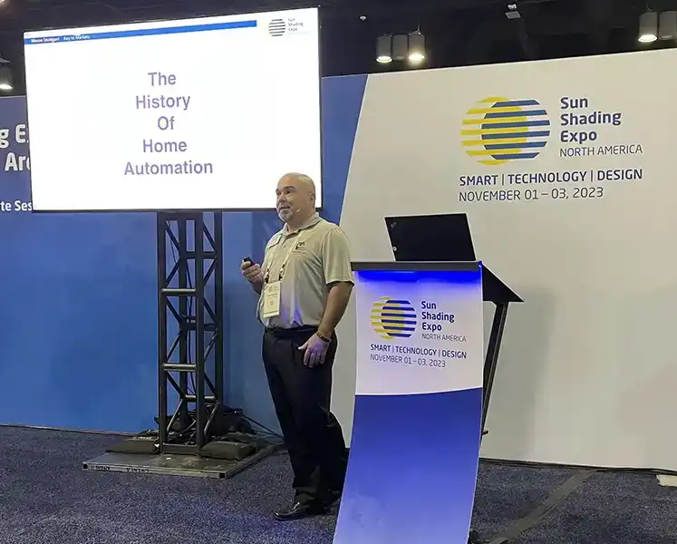 Roger speaking at Sun Shading Expo