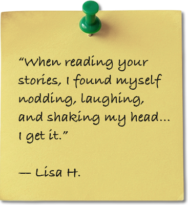 Sticky note with Lisa's testimonial